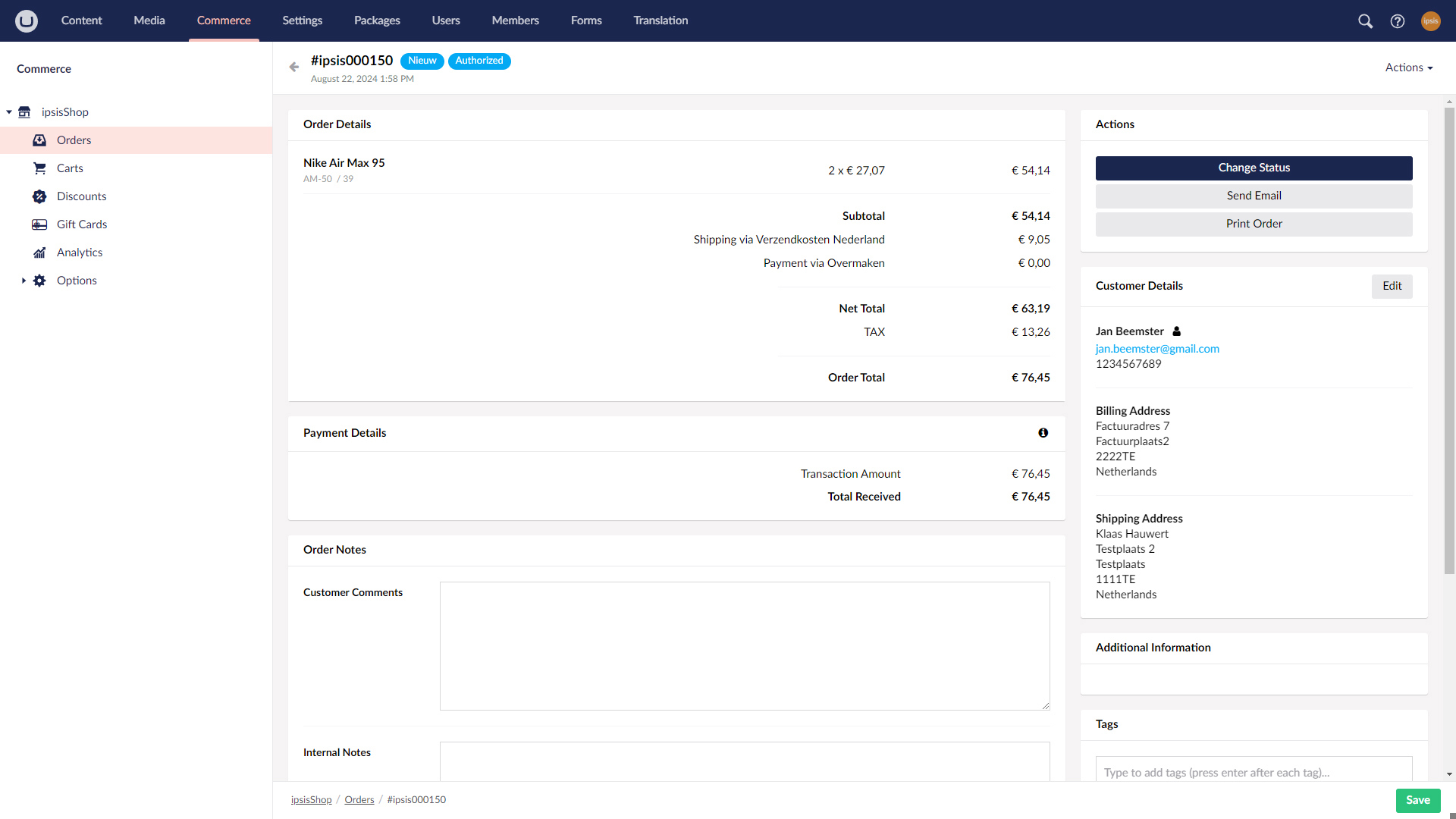 Scherm Umbraco Commerce Orders 02