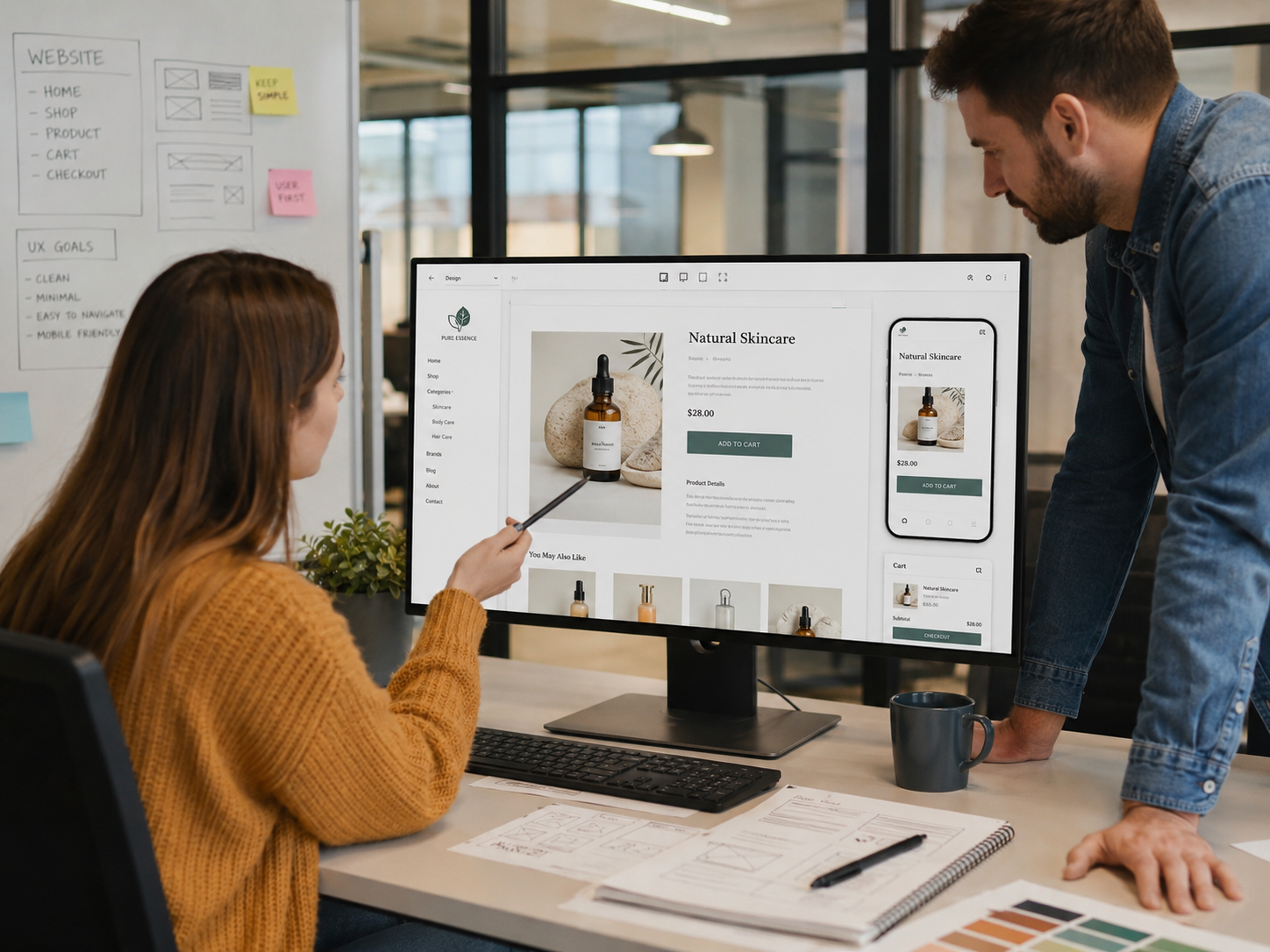 Voorbeeld van een webshop productpagina ontwerp