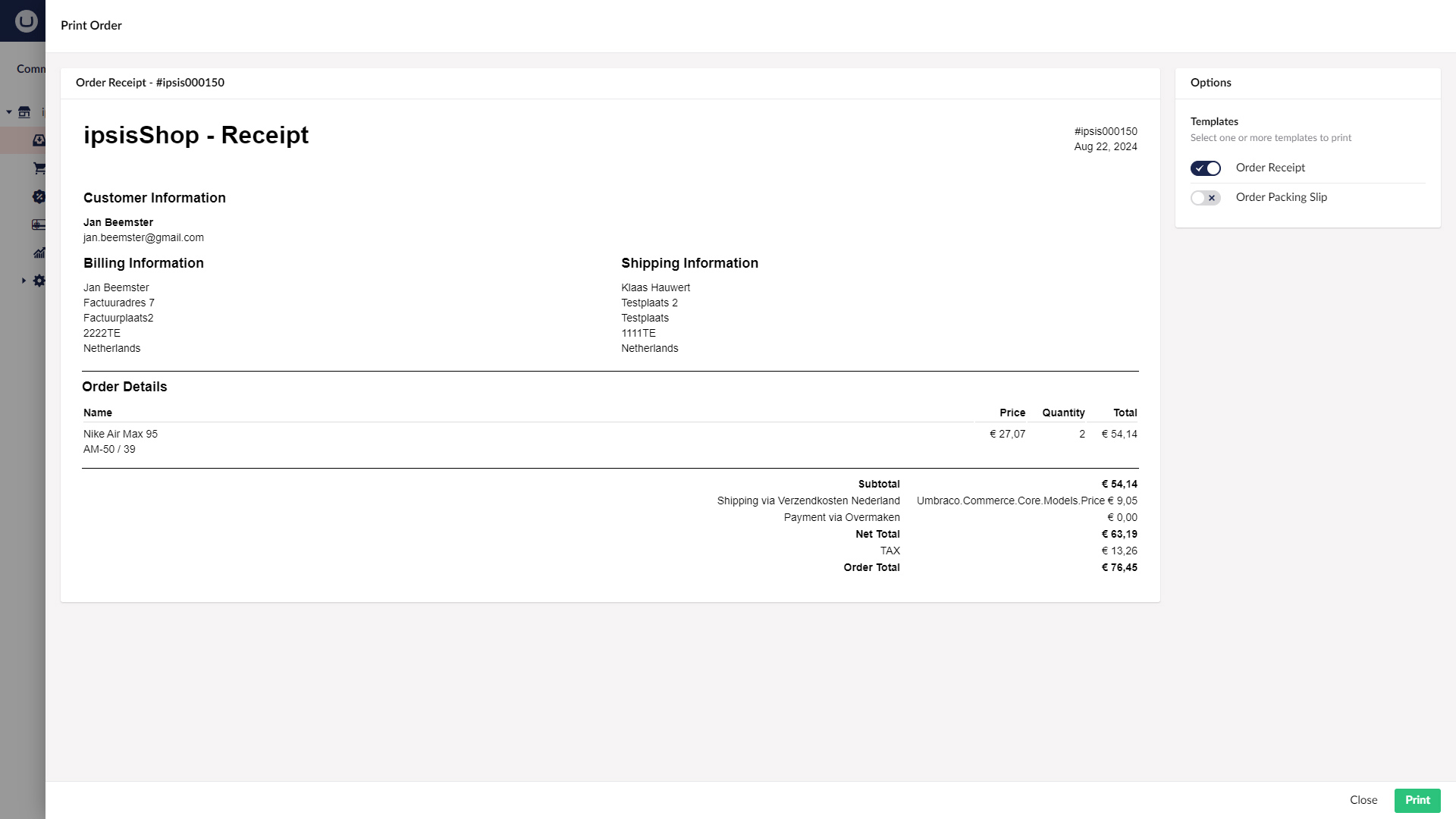 Scherm Umbraco Commerce Orders 03